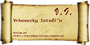 Vrbovszky István névjegykártya